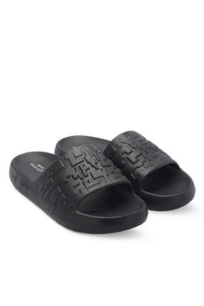 دمپائی مشکی مردانه چرم مصنوعی Slazenger - کد 832864415