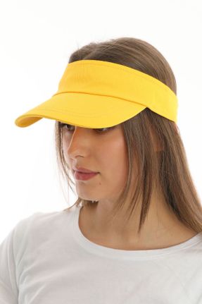 کلاه زرد زنانه پنبه (نخی) کد 332618425