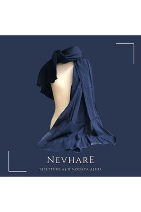 شال سرمه ای زنانه پنبه ای nevhare - کد 818618038