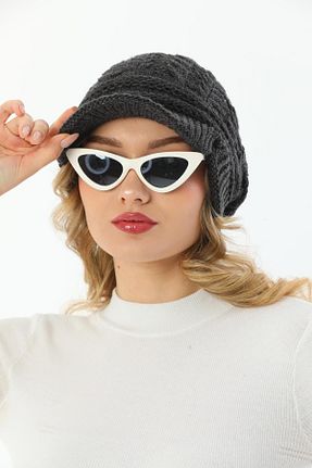 کلاه پشمی طوسی زنانه اکریلیک Ritagarcia - کد 641426138