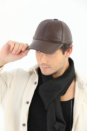کلاه قهوه ای مردانه چرم خالص Ritagarcia - کد 377362481