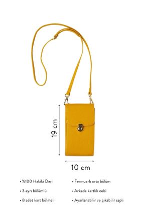 کیف دوشی زرد زنانه چرم طبیعی کد 655203651