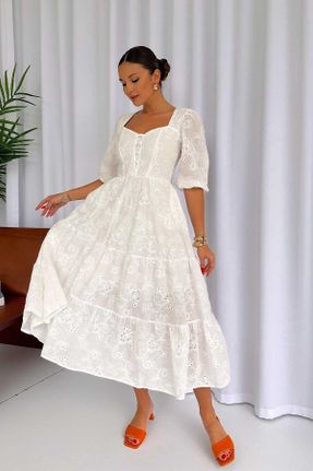 لباس سفید زنانه بافتنی کد 832882239