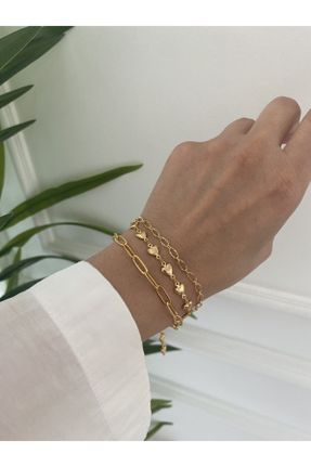 دستبند جواهر طلائی زنانه روکش طلا کد 113066300