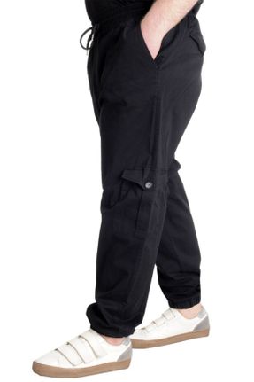 شلوار مشکی مردانه فاق بلند جین کتان کد 109236797