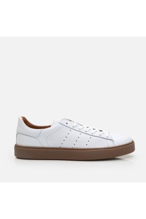 کفش کژوال سفید مردانه چرم طبیعی پاشنه کوتاه ( 4 - 1 cm ) پاشنه ساده کد 833092779