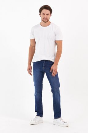 شلوار جین آبی مردانه پاچه گشاد فاق بلند کد 139982716