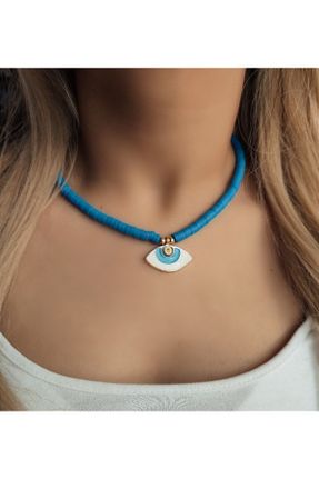 گردنبند جواهر آبی زنانه کد 711594710