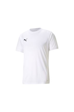 تی شرت سفید مردانه رگولار یقه گرد تکی کد 833121899