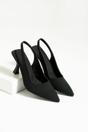 کفش پاشنه بلند کلاسیک مشکی زنانه ساتن پاشنه نازک پاشنه متوسط ( 5 - 9 cm ) کد 713054933