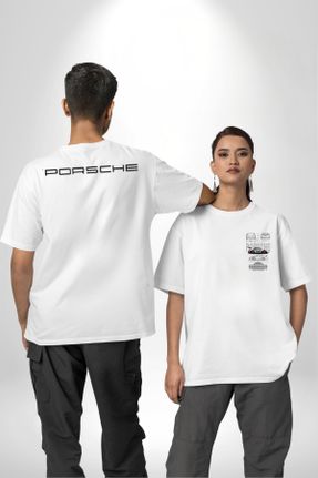 تی شرت سفید زنانه اورسایز یقه گرد پارچه ای بیسیک کد 830411388