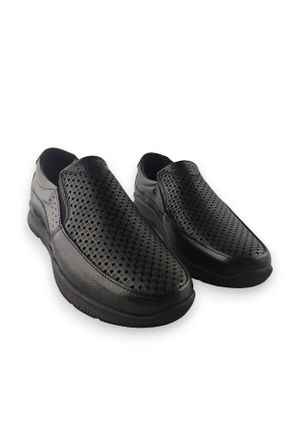کفش کژوال مشکی مردانه چرم طبیعی پاشنه کوتاه ( 4 - 1 cm ) پاشنه ساده کد 833234724