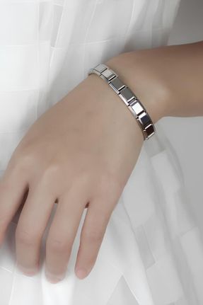 دستبند استیل متالیک زنانه استیل ضد زنگ کد 827378407