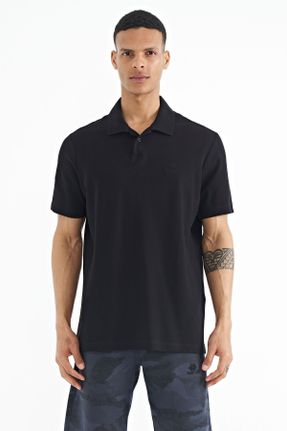 تی شرت مشکی مردانه رگولار یقه پولو تکی جوان کد 666198136