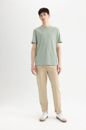 تی شرت سبز مردانه یقه گرد رگولار تکی بیسیک کد 822535669