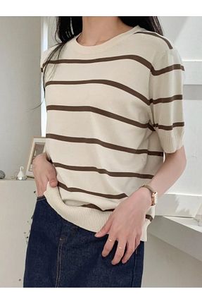 تیشرت بژ زنانه اورسایز JAKARLI - کد 833277724