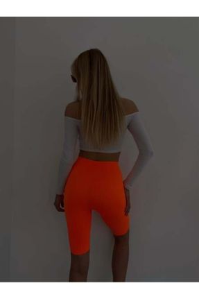 ساق شلواری نارنجی زنانه بافتنی پنبه (نخی) کد 683080287