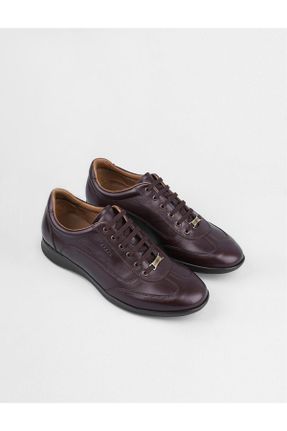کفش کژوال قهوه ای مردانه چرم طبیعی پاشنه کوتاه ( 4 - 1 cm ) پاشنه ساده کد 213423387