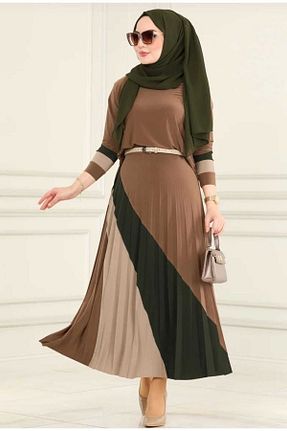 ست بالاتنه و پائین تنه حجاب قهوه ای زنانه Asimetrik MODAMÜNASİP - کد 675195951