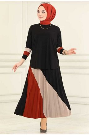 ست بالاتنه و پائین تنه حجاب مشکی زنانه Asimetrik MODAMÜNASİP - کد 675191461