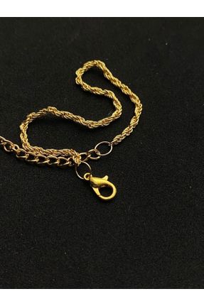 دستبند استیل طلائی زنانه فولاد ( استیل ) کد 833182681