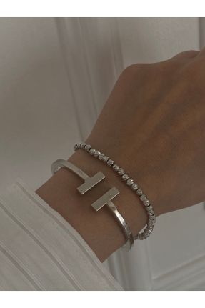 دستبند جواهر زنانه روکش نقره کد 277950954