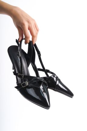 کفش پاشنه بلند کلاسیک مشکی زنانه پاشنه نازک پاشنه متوسط ( 5 - 9 cm ) چرم مصنوعی کد 833515498