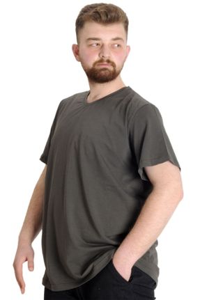 تی شرت خاکی مردانه سایز بزرگ کد 114822503