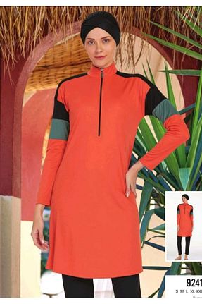 مایو حجاب نارنجی زنانه ساده ROZAMAY - کد 831369670