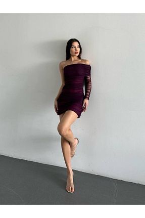 لباس بنفش زنانه بافتنی SONREİR - کد 821191400