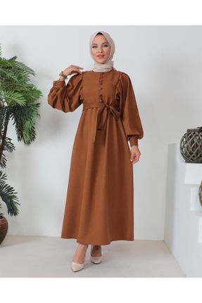لباس قهوه ای زنانه بافتنی اورسایز کد 753788166