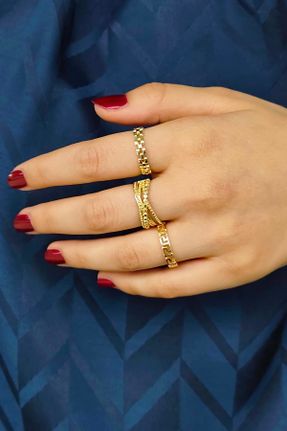 انگشتر جواهر طلائی زنانه روکش طلا کد 833328254