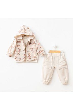 ست نوزادی قهوه ای بچه گانه پنبه ای Baby Fou - کد 833440702