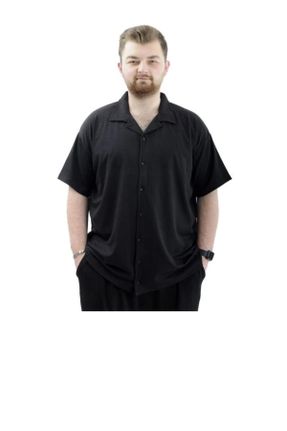 پیراهن مشکی مردانه سایز بزرگ پلی استر کد 833532899