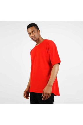 تیشرت قرمز مردانه اورسایز S&R FASHION - کد 118236212