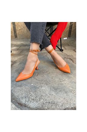 کفش پاشنه بلند کلاسیک نارنجی زنانه چرم مصنوعی volante - کد 82590937