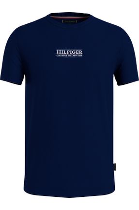 تی شرت آبی مردانه رگولار یقه گرد پنبه (نخی) تکی بیسیک کد 813217759