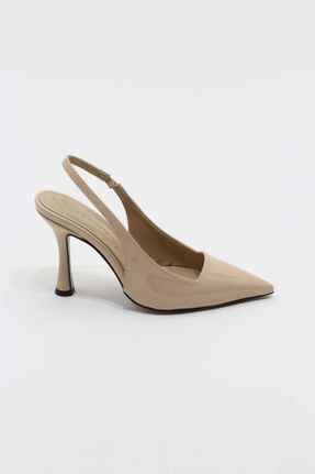 کفش پاشنه بلند کلاسیک بژ زنانه چرم مصنوعی پاشنه ساده پاشنه متوسط ( 5 - 9 cm ) کد 833081211