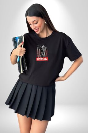 تی شرت مشکی زنانه اورسایز یقه گرد بیسیک کد 831799668