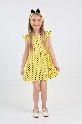 لباس زرد بچه گانه بافت ویسکون رگولار بیسیک کد 833174306