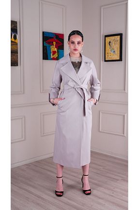 ترنچکت طوسی زنانه پنبه ای Kent - کد 833072910