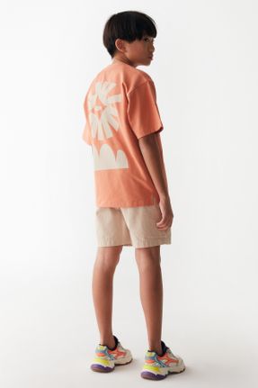 تی شرت نارنجی بچه گانه یقه گرد کد 833265385