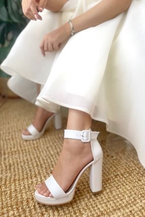کفش مجلسی سفید زنانه پاشنه متوسط ( 5 - 9 cm ) پاشنه پلت فرم کد 322812291