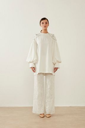 شلوار نباتی زنانه پارچه Mizalle - کد 833470443