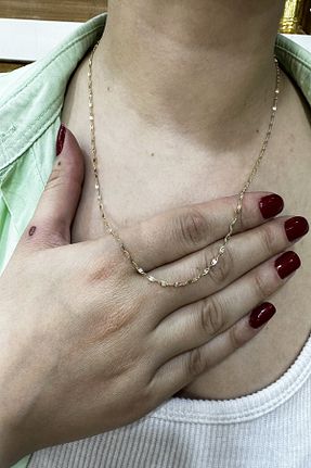 گردنبند طلا طلائی زنانه 14 عیار ŞAMLI ERDOĞAN - کد 833512186