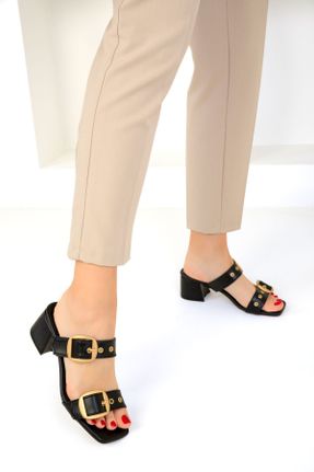 کفش پاشنه بلند کلاسیک مشکی زنانه چرم مصنوعی پاشنه ضخیم پاشنه متوسط ( 5 - 9 cm ) کد 830002144