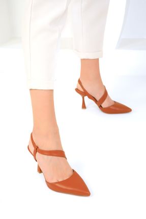 کفش پاشنه بلند کلاسیک قهوه ای زنانه چرم مصنوعی پاشنه نازک پاشنه متوسط ( 5 - 9 cm ) کد 829486802