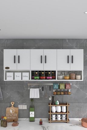 کابینت های آماده آشپزخانه سفید Suntalam Kenzlife - کد 42147349