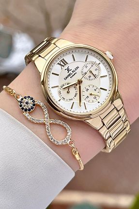 ساعت مچی طلائی زنانه 31-35 میلی متر Daniel Klein - کد 802466007