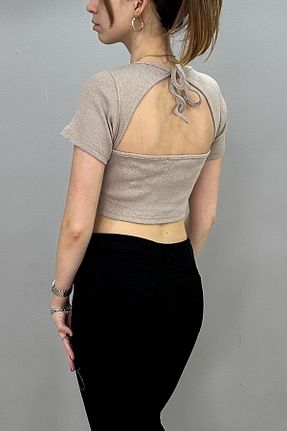 بلوز قهوه ای زنانه ساده Tam Moda - کد 833539114